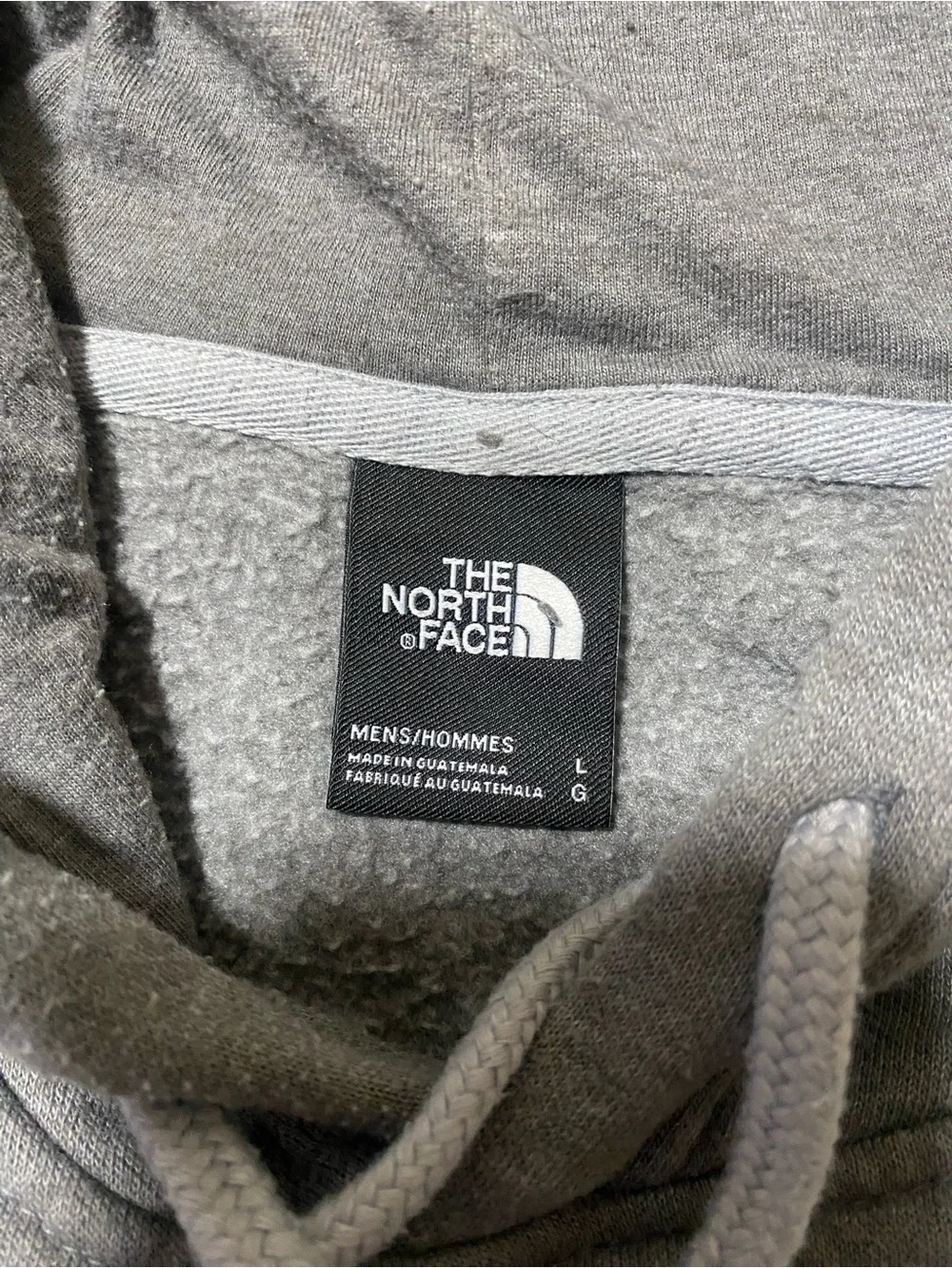 The North Face Gray Hoodie with Olive Camo Logo